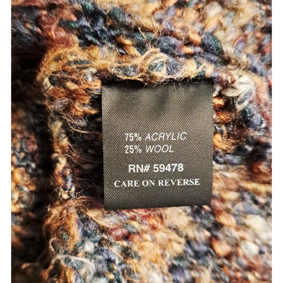 Silvia Novelli NOBA Brown Shawl Wrap Cardigan Sweater Italy MED Wool Y2K Cozy - Picture 5 of 10